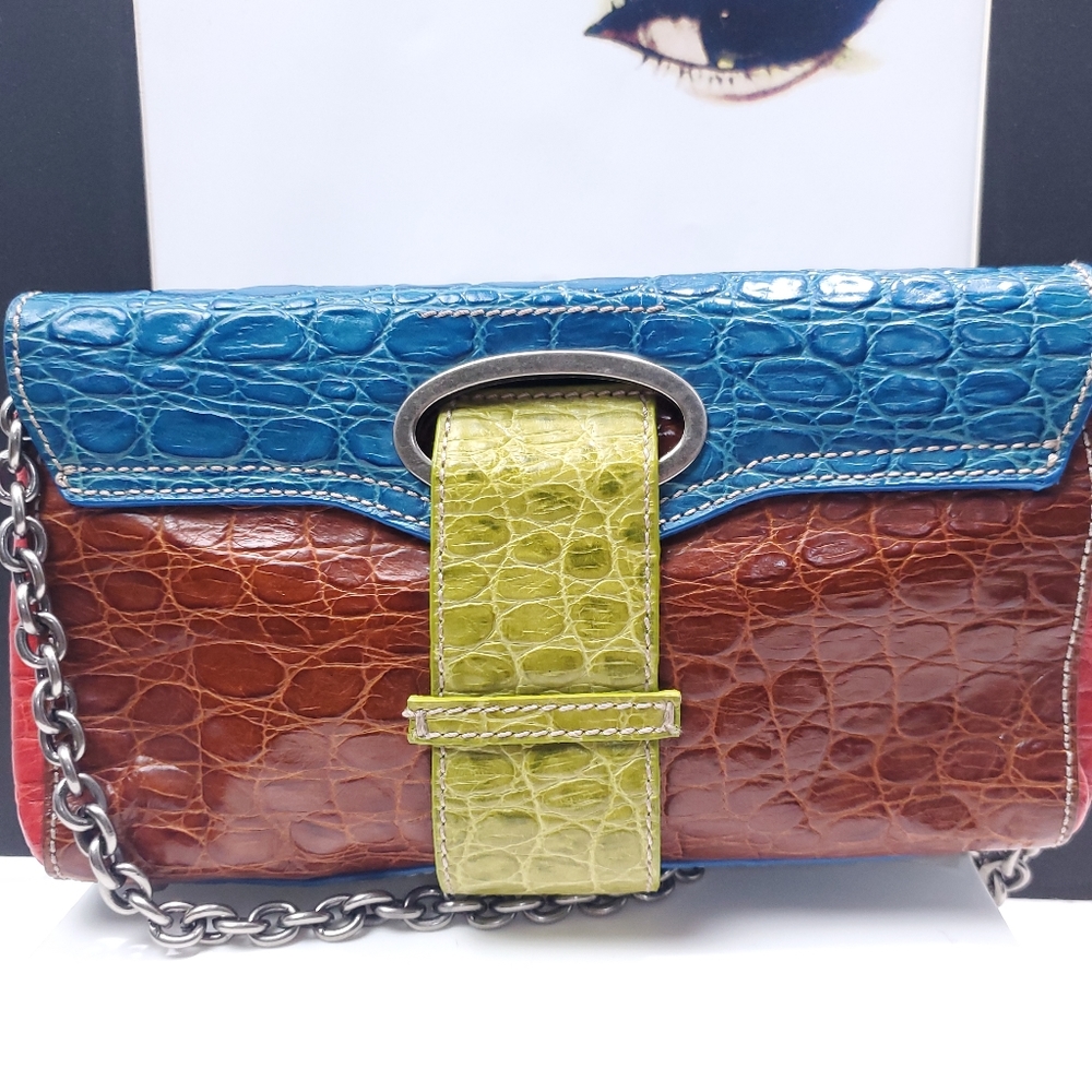 Cynthia Rowley Multi- Color Crocodile Clutch - Picture 4 of 10